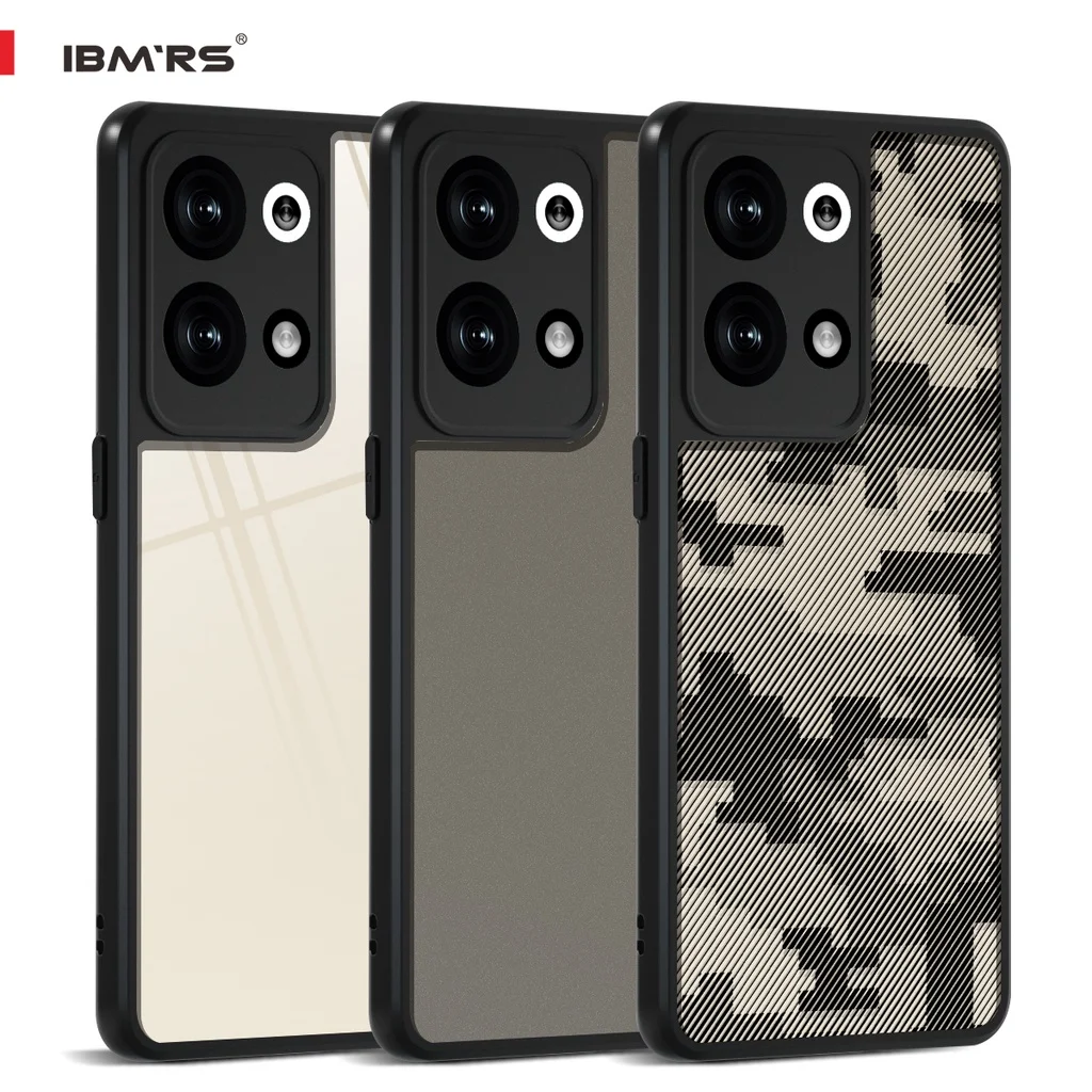 Фото BMRS для Oppo Reno9/9 Pro Чехол, камуфляжный прозрачный жесткий противоударный расширенный защитный чехол-черный (поставляется с ремешком на запястье) №2