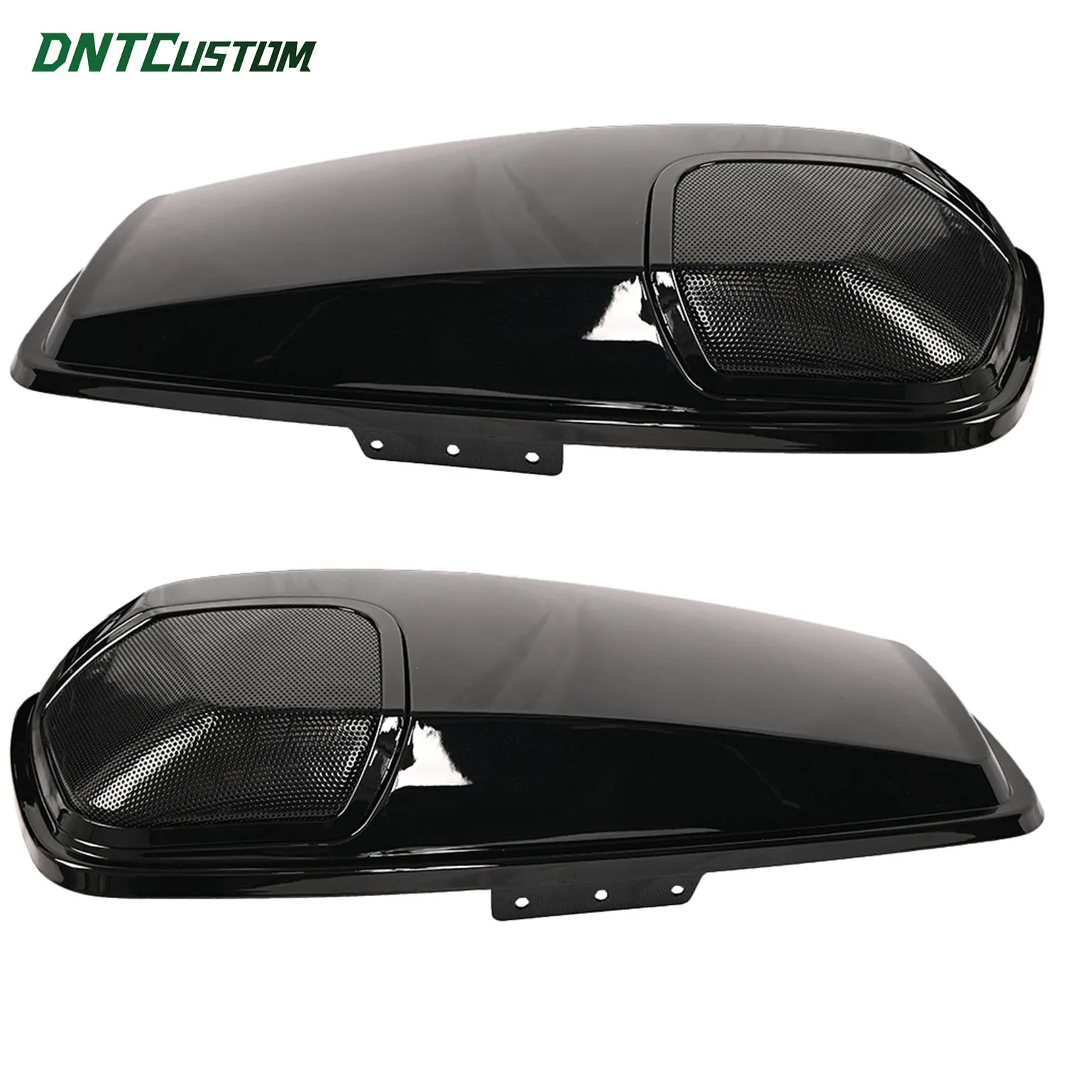 Фото DNTCUSTOM CVO Style 5x7 Крышки кофров для динамиков, глянцево-черные, заменяющие оригинальные, для мотоциклов Harley Touring 2014-2023 годов выпуска. №3