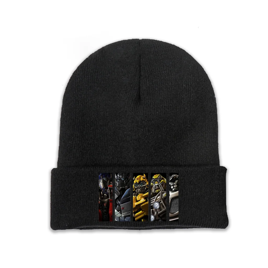 

Heros Skullies Beanie Transformers Science Fiction Action Film Knitted Bonnet Men Women Warm Caps Soft Brimless Elastic Hats