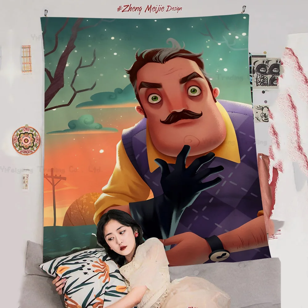 Game HELLO N-NEIGHBOR Anime Tapestry Hanging Tarot Hippie Wall Rugs ...