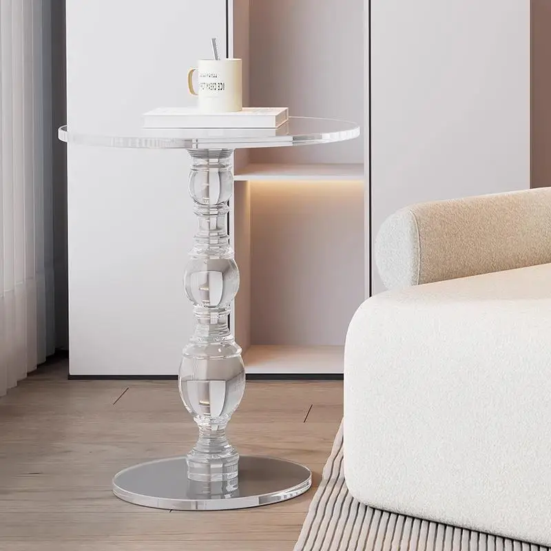 

Transparent Coffee Table Small round Table Modern Minimalist Living Room Sofa Side Table Acrylic Corner Table Coffee Table