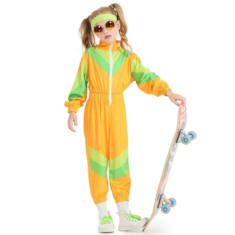 Спортивный костюм для девочек модный скаутов оранжевый комбинезон Purim Carnival Custume