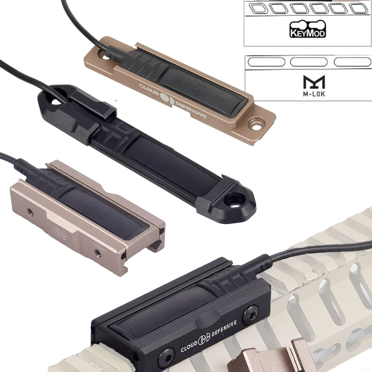 SF M600 M300 Разводное Оружие Фонарик Дистанционный Пресс-переключатель Mlok Keymod 20 Мм
