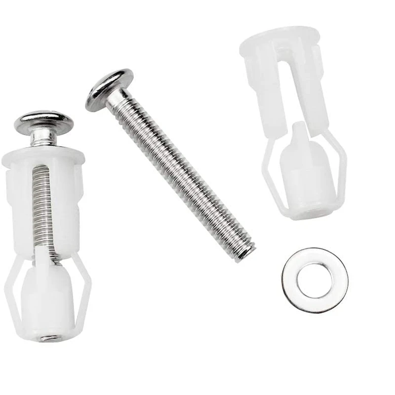 

8X Toilet Seat Screws And Toilet Lid Screws Stainless Steel Top Fixing Hinges Screws, For Toilet Seat Replacement Parts