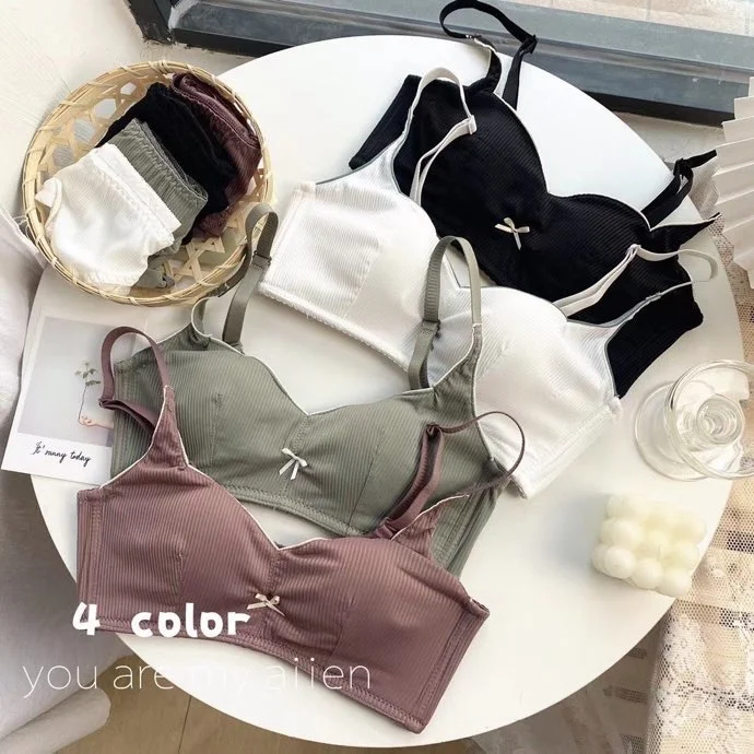 

Girl's etiquette a generation hair traceless vest student antibacterial underwear thin cotton breathable no steel ring bra