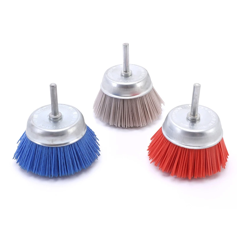Fashion3pcs 3Inch Nylon Filament Abrasive Wire Cup Brush Kit With 1/4 Inch Shank, Include Fine Medium Coarse Grit Removal Rust 3 inch wire cup brush with 1 4 hex shank crimped tempered steel bristles