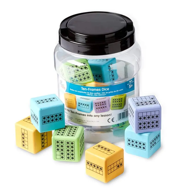 

Multi-Color Ten Frame Math Dice Activity Set (12 Cubes)