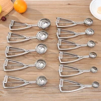 stainless steel ice cream scoop tool cookie spoon 12 size watermelon ball handle mash potato tools home kitchen accessories 1pcs
