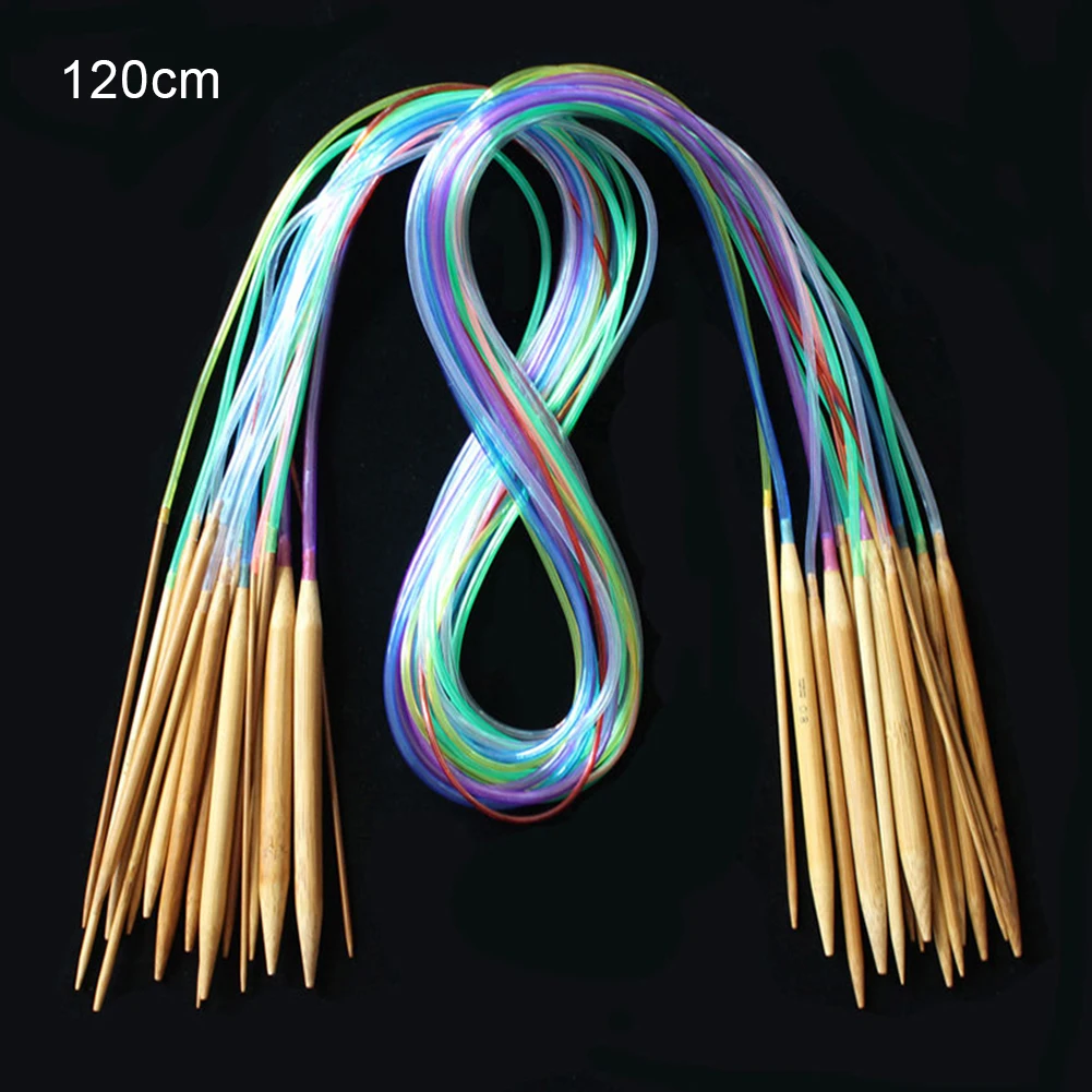 

18pcs Knitting Needles 40-120cm Plane Sewing Round Crochet Multicolor Tube Decor Circular Bamboo Knitting Needles Set