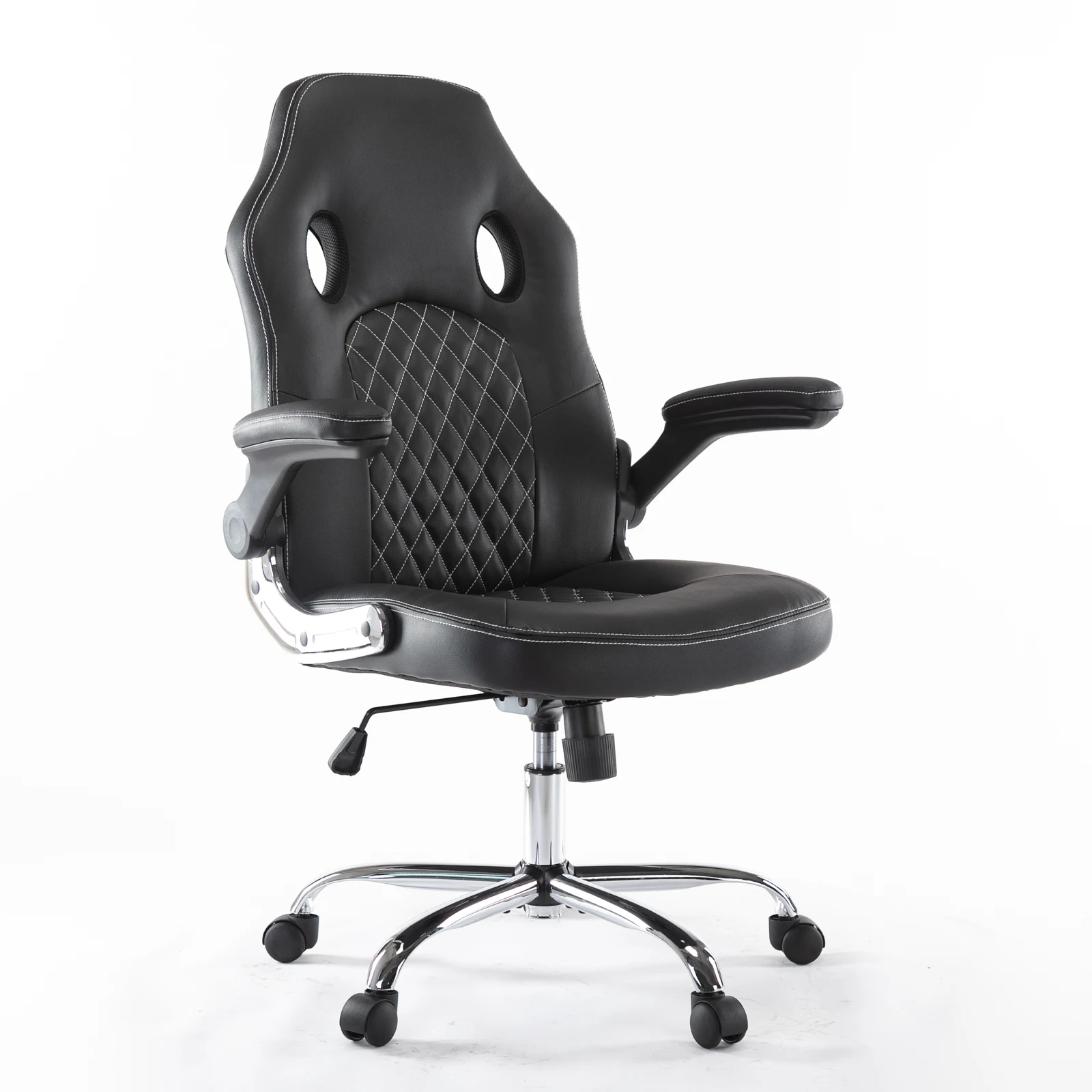 Task Swivel Executive Leather Gaming Chairs High Back With Padded Seat Armrests And Rolling Casters