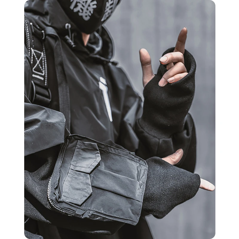 

Men's clothes Harajuku streetwear oversized Hiphop spring shawl sweater fake two black function loose solid hoodies lover hooded