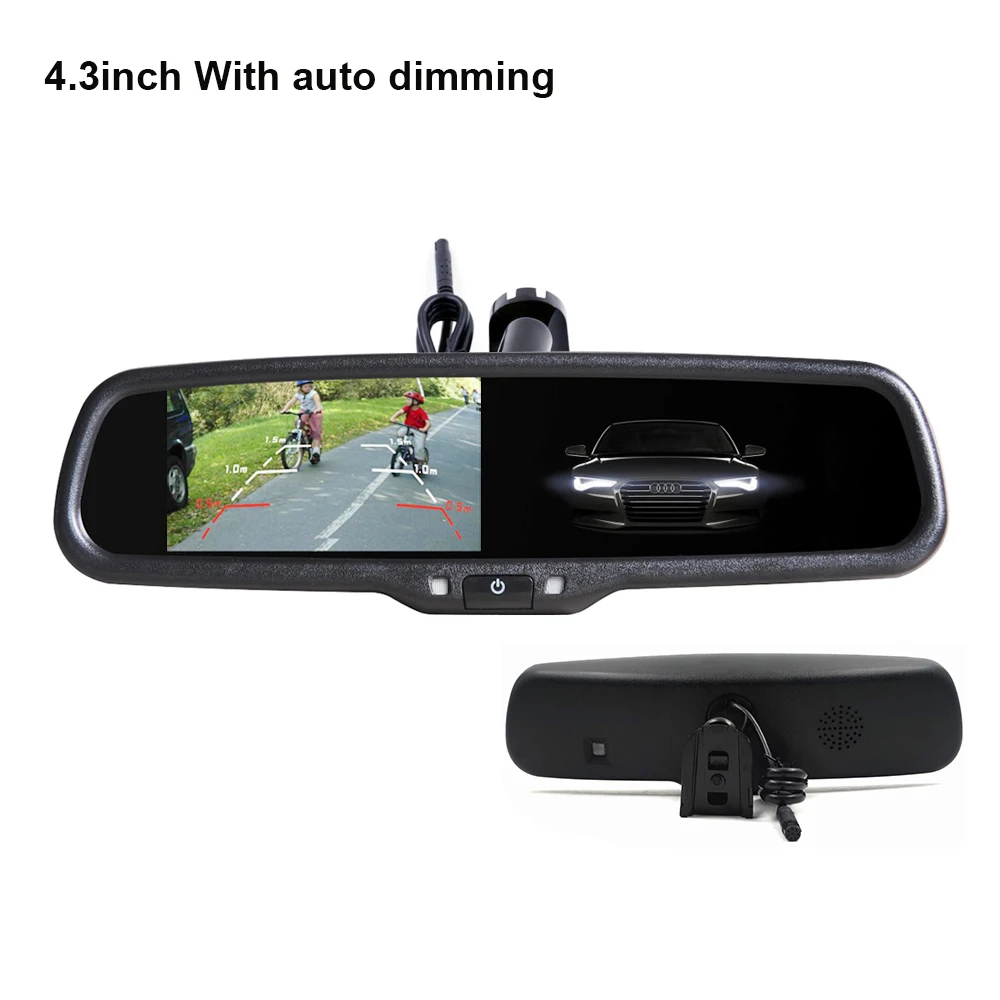 

4,3-дюймовое зеркало заднего вида, автомобильная камера, HD-экран, автомобильный диммер, OEM-монитор с входом, резервные камеры с 2 видео RCA