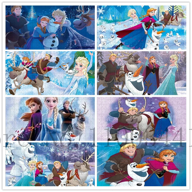

300/500/1000 шт., деревянные головоломки Disney «Холодное сердце»