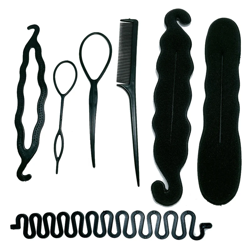 

1Set bun shaper Basic Styling Toool Braid Styling Hairpins Twist Hair Clips Hairstyle Braider Sponge Donut Bun Maker DIY Women
