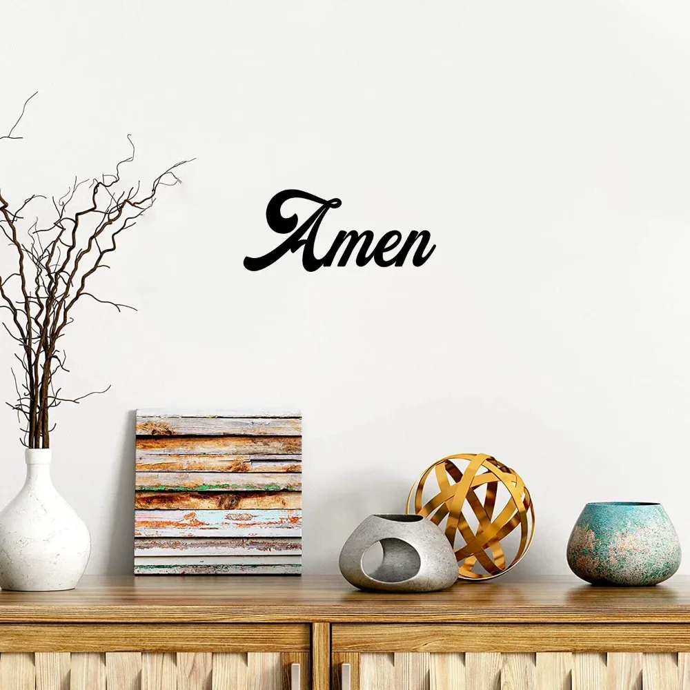 Металлическая Настенная Табличка Amen Из Железного Материала Декоративный Акцент