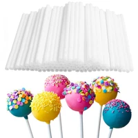 50100pcsset disposal lollipop sticks for candy pops non toxic food grade plastic sucker tubes sticks for chocolate cake tool