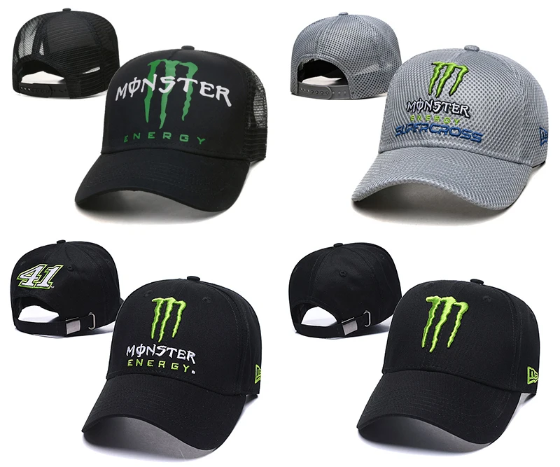 

2023 New Monster Energy Baseball Cap Snapback Hat Hats & CapsMen's Moto Letters Racing Motocross Riding Hip Hop Sun Hats