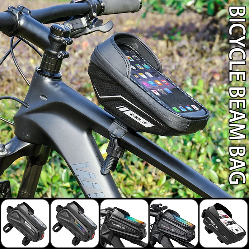 

2L Bike Bag Frame Front Top Tube Cycling Bag Durable Waterproof Phone Case Holder W/6.5/7In Touchscreen Bag Bicycle Accessories