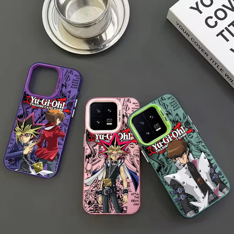 Аниме Yu Gi Oh для Redmi Note 13 12 11 10 E Pro Plus Max S 4G искусственная кожа цветное серебряное