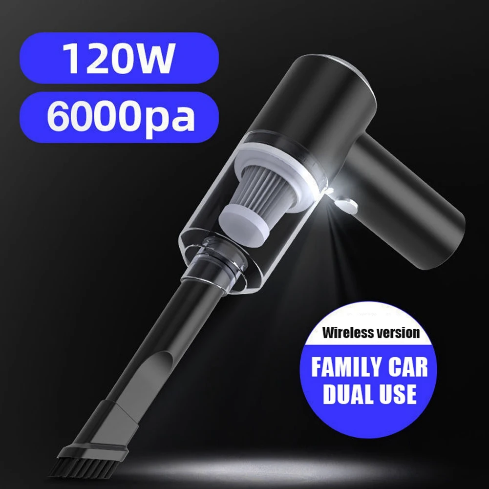 

Car Vacuum Cleaner 120W Handheld Wireless Vacuum Cleaner Car Home Dual-Use Portable Car Use Mini Vacuum Cleaner(White)
