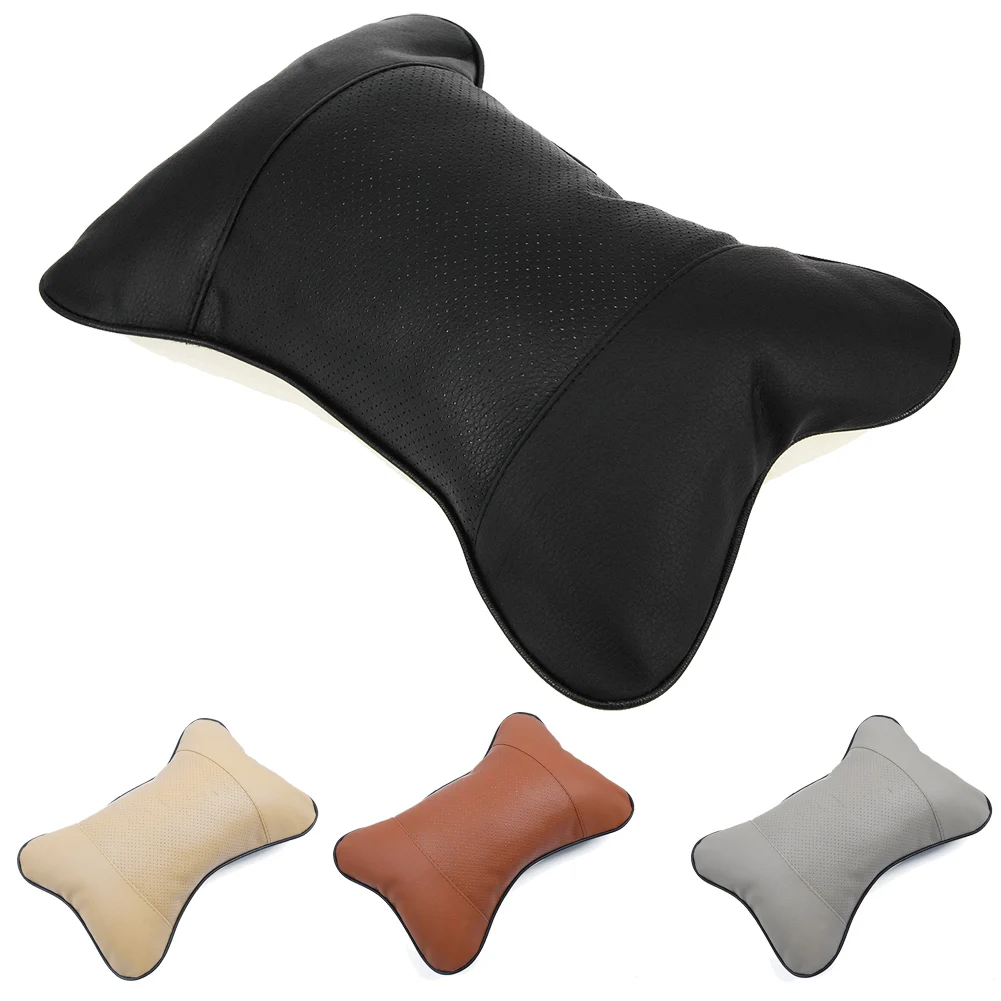 

Truck Car Seat Head Rest PU Leather Cushion Pad HeadRest Bone Shape Cushion Pad HeadRest Memory Neck Support Pillow Multi-color