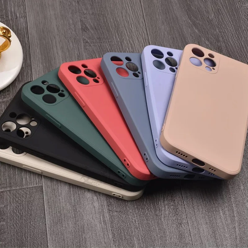 

Square Liquid Silicone Full Protector Phone Case For iPhone 13 Pro Max 13 Mini 12 11 Pro Max X XS Max 7 8 Plus 6s Original Cases