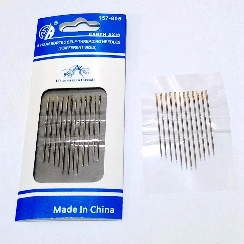

Blind Multi-size Needles Gold Tail 12Pcs Easy To Go Through From Side Hand Sewing Embroidery Tool DIY Needlework Sewing Needles
