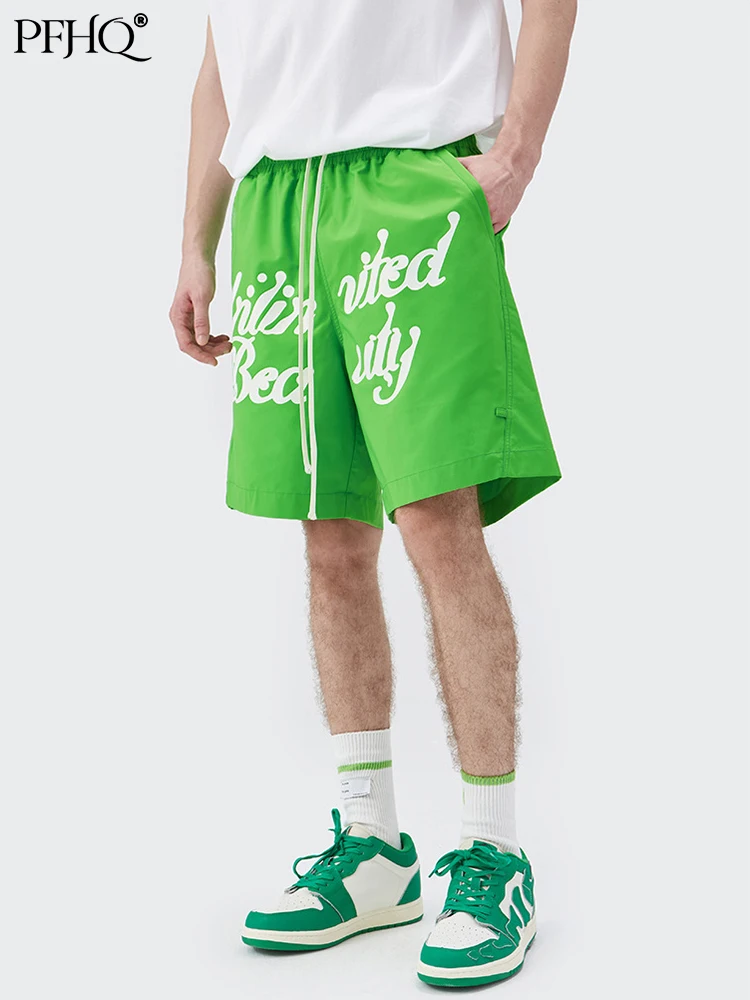 

PFHQ Street Personality Wear Europe And The United States Letter Print Decoration Men's Casual Shorts 2022 New Fashion Versatile