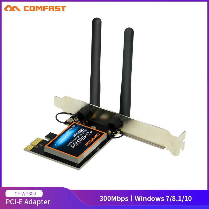 

CF-WP300 RTL8192EE Chip 300Mbps PCI-E Wireless Adapter 802.11ac/b/g/n Wireless Network Card 2*3dBi Antenna for Desktop Win7/8/10