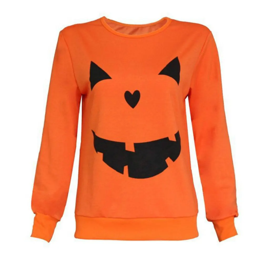 

Pumpkin Halloween Pullover Fashion Ladies Long Sleeve Sweatshirt Sweatshirt