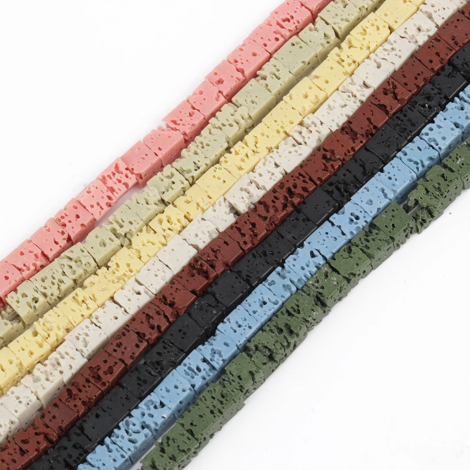 Бусина из натуральной вулканической лавы, 4 х4 мм