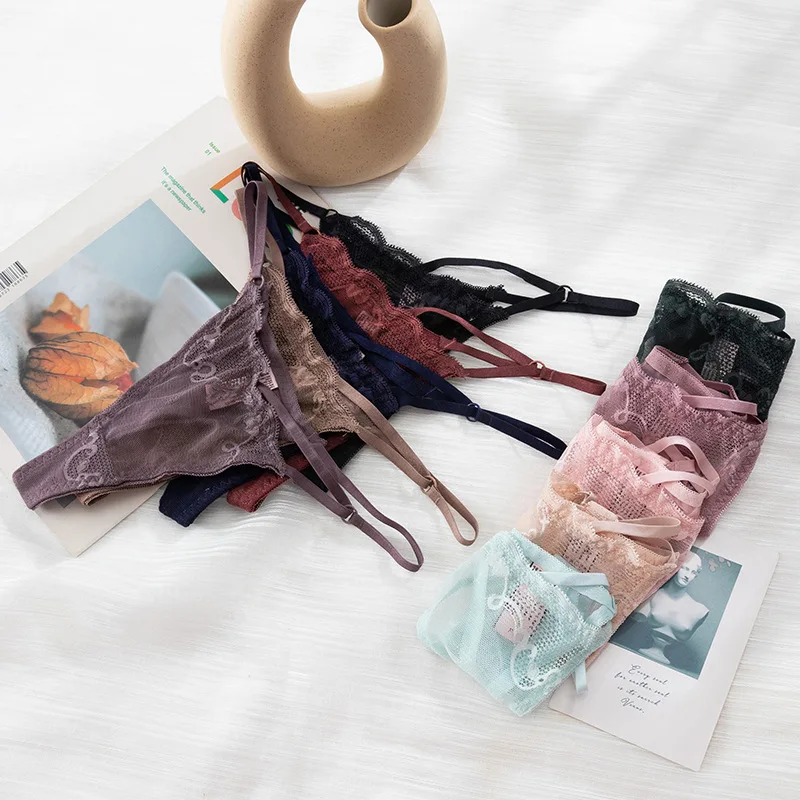 

New Sexy Lace G-String Women Hollow Out Panties Low Waist Thongs Cute Girls Underwear Hot Lingerie T-Back