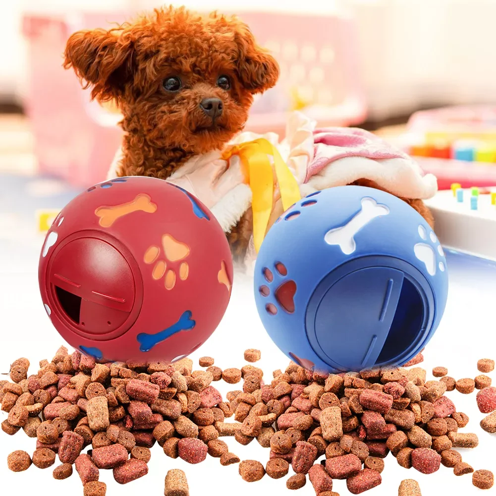 

Dog Toy Rubber Ball Chew Dispenser Leakage Food Play Ball Interactive Pet Dental Teething Training Toy Blue Red Diameter 7.5cm
