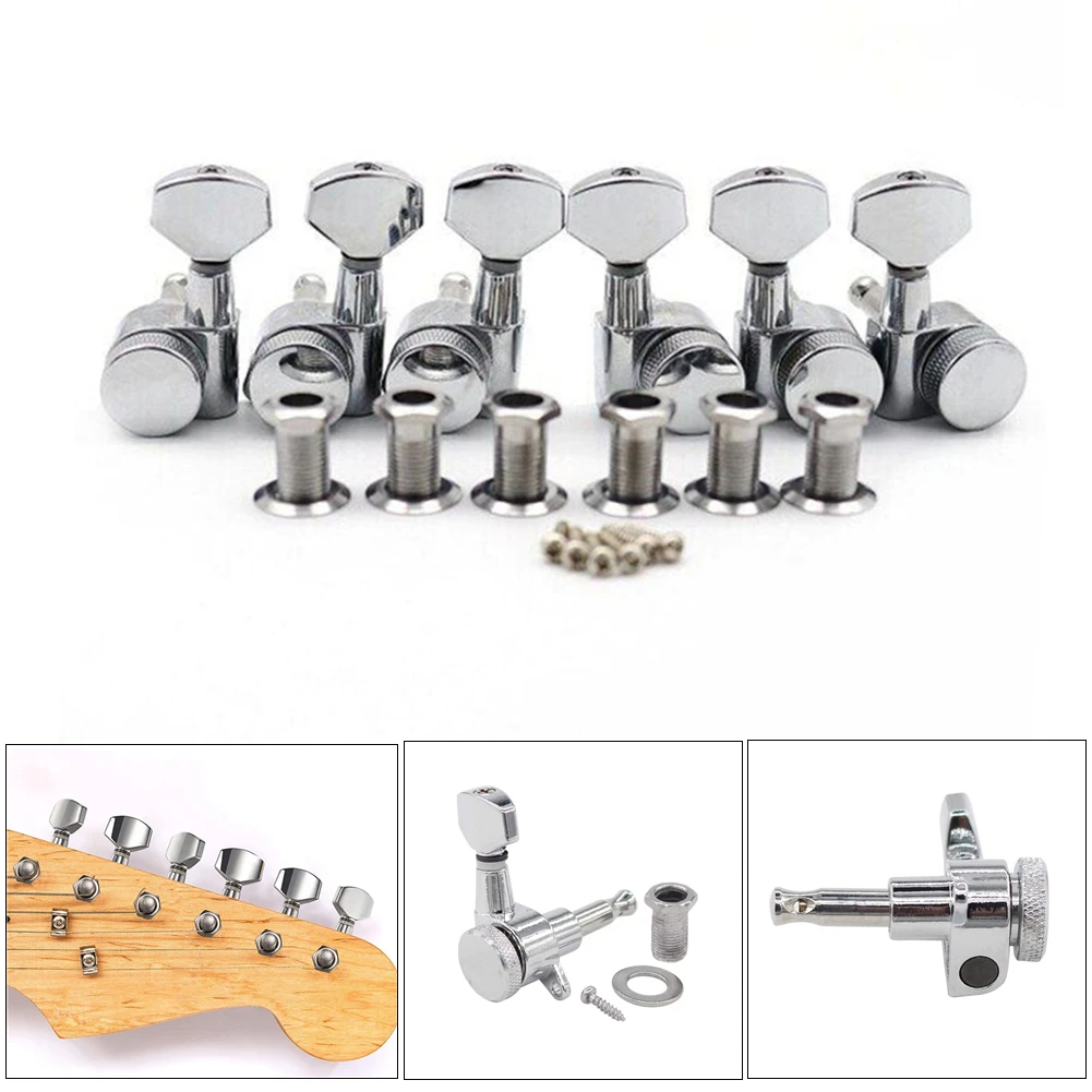 Guitar Locking Tuners Tuning Pegs 3R3L 6R 6L Sealed Locking Tuning Machines For Strat TL Style Electric Guitars Replacement Part