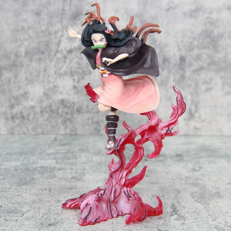 Фото Аниме Fighting Kamado Фигурка Demon Slayer Blood Ghost Technique Kamado Nezuko Фигурка 24 см Модель ПВХ Коллекционная Статуя Игрушки №5