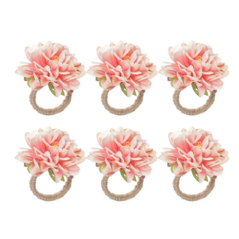 

6 шт. кольцо для салфеток в форме цветка, кольцо для салфеток в форме хризантемы, держатель для салфеток на День святого Валентина, свадьбу