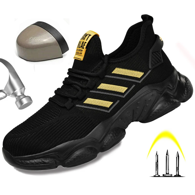 

New Men Women Safety Shoes Steel Toe Boots Anti-Smashing Work Shoes Lightweight Breathable Composite Toe Men EUR Size 36-46 2023