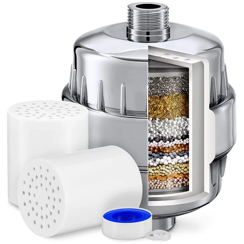 

15 Stage Shower Filter - Water Softener Shower Head Filter For Hard Water - Shower Filters To Remove And Fluoride
