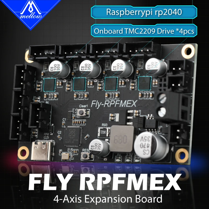 Плата Mellow FLY-RPFMEX TMC2209 с прошивкой Klipper для Fly-Gemini 4-axisexpanding Voron 2 4 Trident Vcore 3 детали