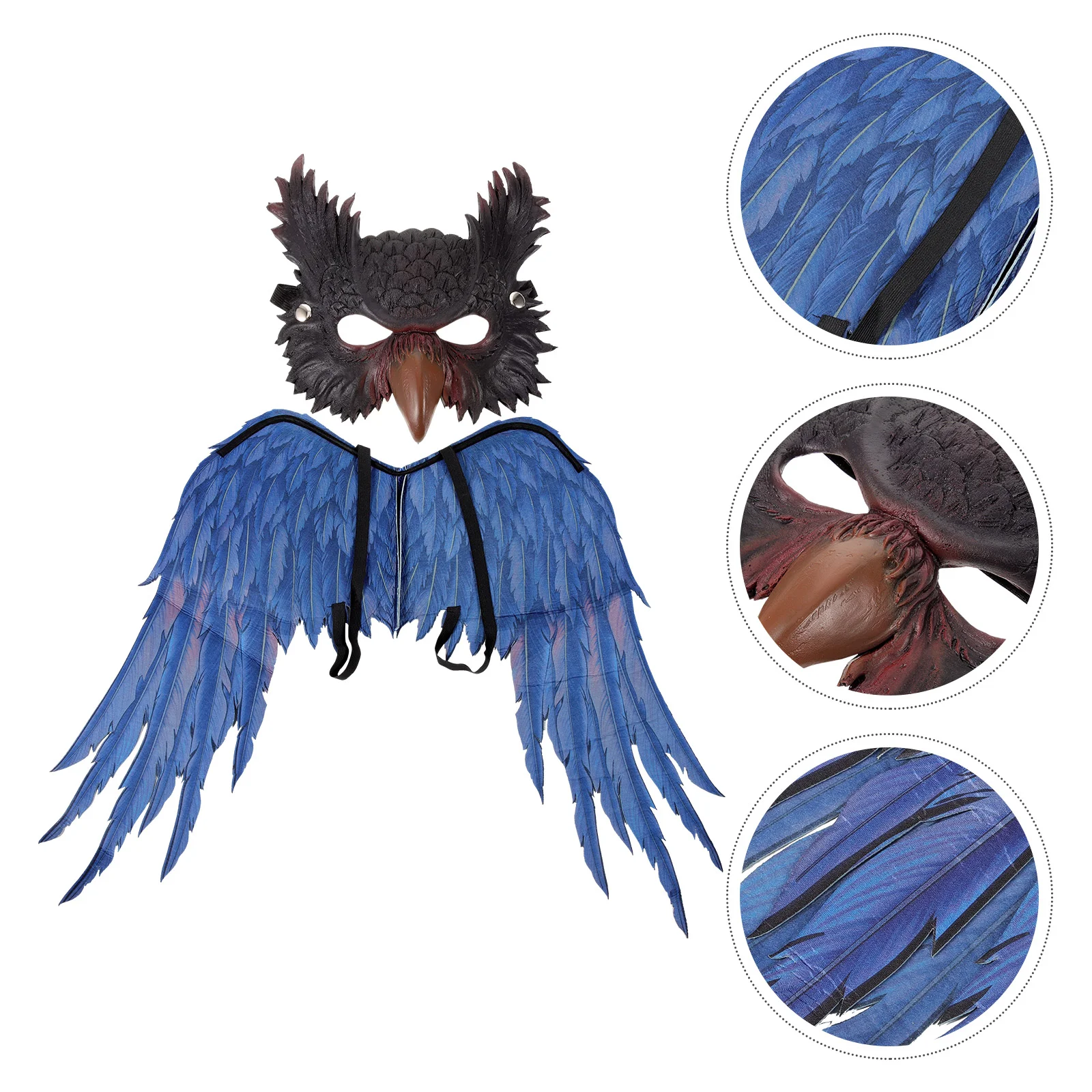 

Halloween Costume Accessory Dress Up Wings Mask Party Make Carnival Feather Supplies