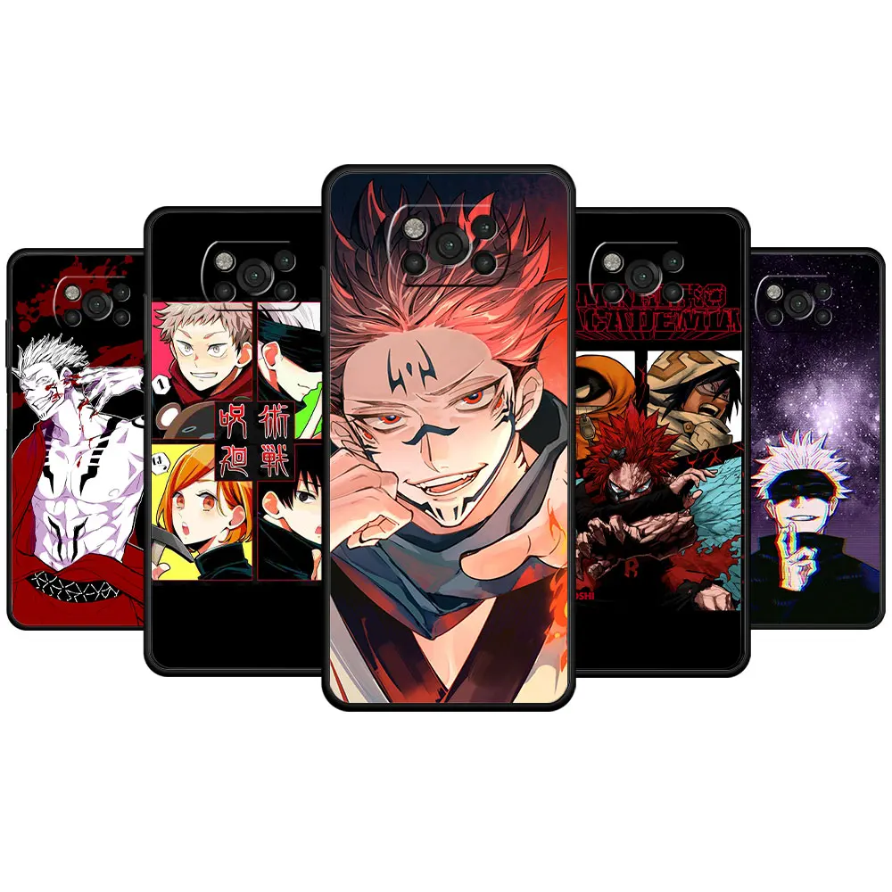 

For Xiaomi POCO 10T MI 11 lite X3 NFC F3 F4 GT 9T M4 Pro 5G X4 M3 11T Jujutsu Kaisen Celulares Fundas Original