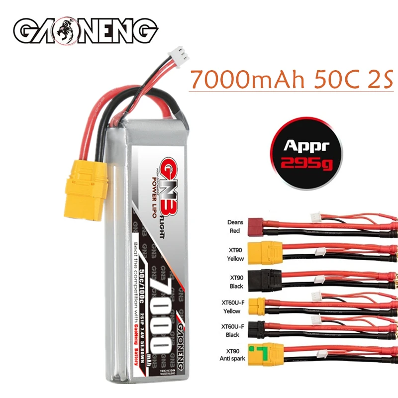 

Upgraded GNB 7.4V 7000mAh 50C/100C Lipo Battery For 4WD Big Foot Climbing RC Car Boat Parts With XT90 Plug 2S 7.4V Battery