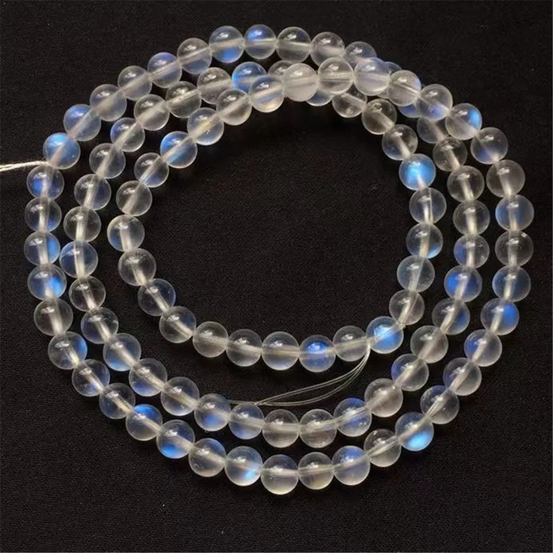 

5mm Natural Moonstone Bracelet For Women Lady Men Healing Love Lucky Gift Blue Light Crystal Stone Beads Strands Jewelry AAAAA