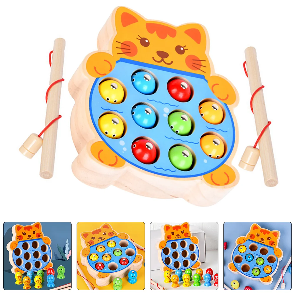

Fishing Toys Kids Plate Cartoon Magnetic Game Wooden Montessori Child For Toddlers