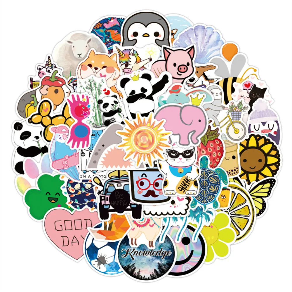 

10/30/50PCS Cartoon Cute Animal Children Stickers for Laptop IPad Luggage Gift Phone Case Journal Waterproof Stickers Wholesale