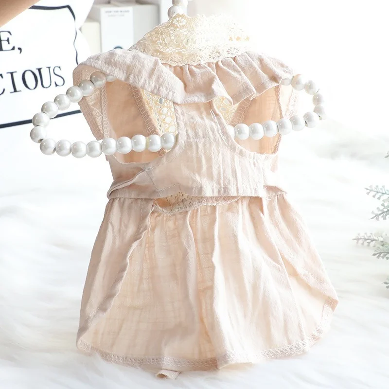 Хлопковое льняное платье для собак-питомцев.