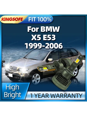 2 шт. светодиодные фары HID D2S 50000LM автомобильные фары турбола Canbus 6000K для BMW X5 E53 1999-2006 2000 2001 2002 2003 2004