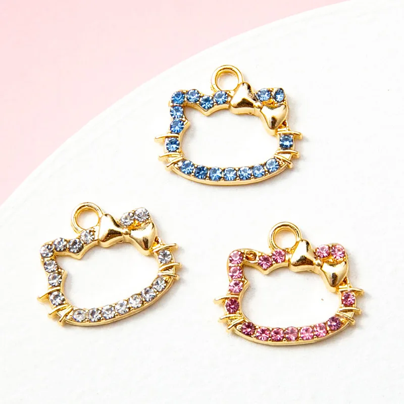 

10Pcs Kawaii Sanrio Hello Kitty Pendant Accessories Anime KTcat Cute Cartoon Girly Heart Earrings Bracelet Pendant Toy for Girls