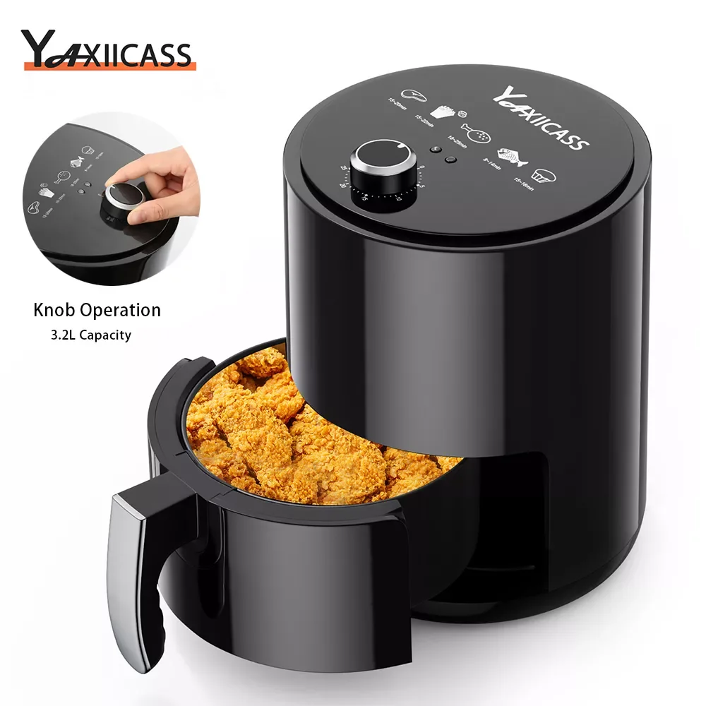 YAXIICASS Air Fryer Without Oil 3.2L Large Capacity 360°Baking Convection Oven Home Intelligent Multipurpose Electric Deep Fryer