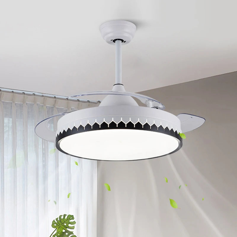 

Светодиодная Подвесная лампа-веер, Современная креативная невидимая Скандинавская простая Бытовая Бесшумная лампа для гостиной, спальни, умная электрическая